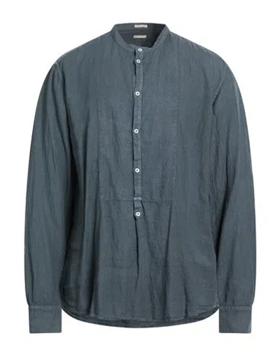 Massimo Alba Man Shirt Lead Size Xl Linen In Gray