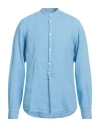 Massimo Alba Man Shirt Light Blue Size M Linen