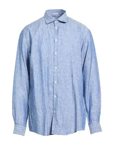 Massimo Alba Man Shirt Light Blue Size Xl Linen
