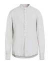 Massimo Alba Man Shirt Light Grey Size M Linen In White