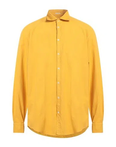 Massimo Alba Man Shirt Marigold Size Xxl Cotton In Yellow