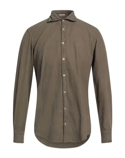 Massimo Alba Man Shirt Military Green Size S Cotton In Brown