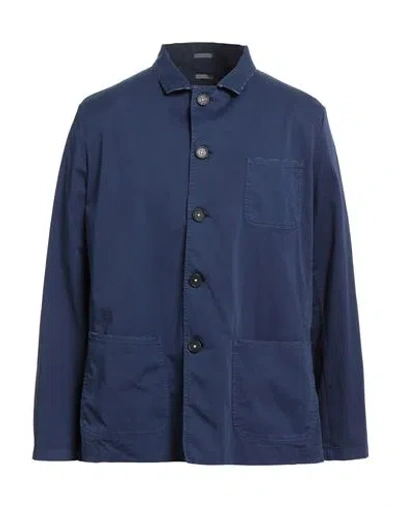 Massimo Alba Man Shirt Navy Size L Cotton, Elastane In Blue