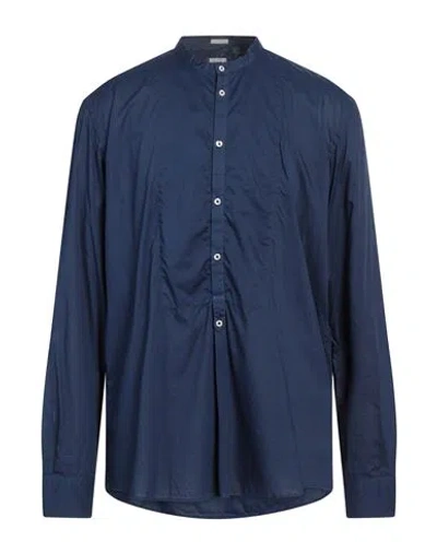 Massimo Alba Man Shirt Navy Blue Size Xxl Cotton