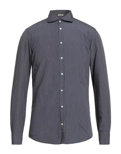 Massimo Alba Man Shirt Navy Size L Viscose, Polyamide In Blue