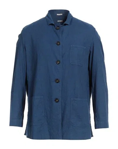 Massimo Alba Man Shirt Navy Size Xl Cotton, Linen, Elastane