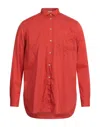 Massimo Alba Man Shirt Rust Size M Cotton In Orange
