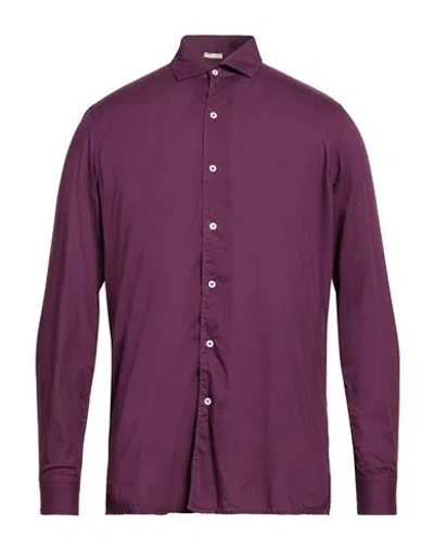 Massimo Alba Man Shirt Plum Size S Cotton In Purple