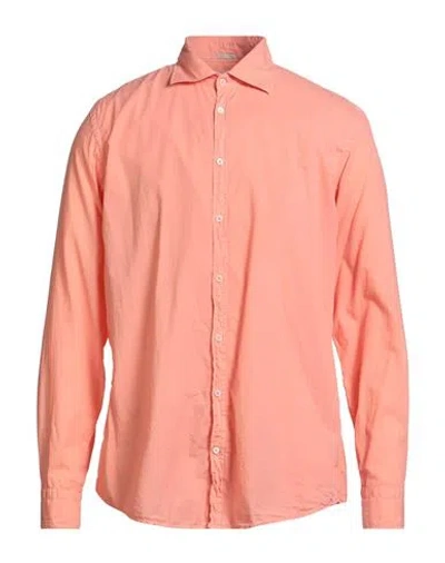 Massimo Alba Man Shirt Salmon Pink Size Xxl Cotton