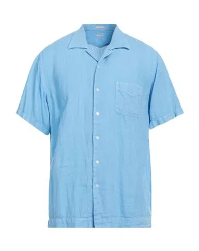 Massimo Alba Man Shirt Sky Blue Size Xl Linen