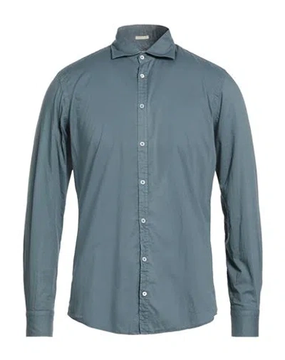 Massimo Alba Man Shirt Slate Blue Size S Cotton