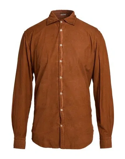 Massimo Alba Man Shirt Tan Size Xxl Cotton In Brown