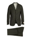 Massimo Alba Man Suit Military Green Size 46 Wool In Black