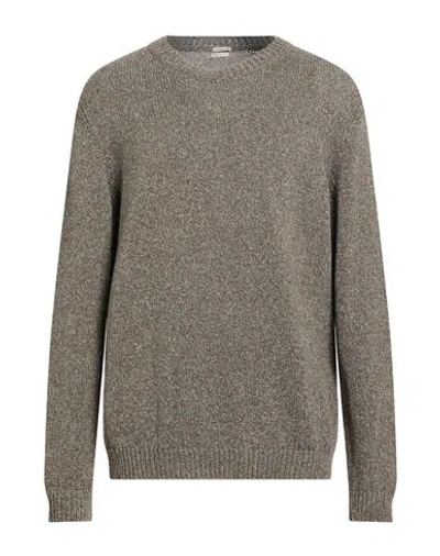 Massimo Alba Man Sweater Military Green Size L Cotton, Linen In Gray