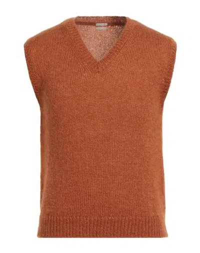 Massimo Alba Man Sweater Rust Size Xl Mohair Wool, Silk In Brown