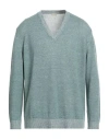 Massimo Alba Man Sweater Sage Green Size L Linen, Cashmere In Green