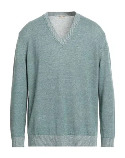 Massimo Alba Man Sweater Sage Green Size L Linen, Cashmere