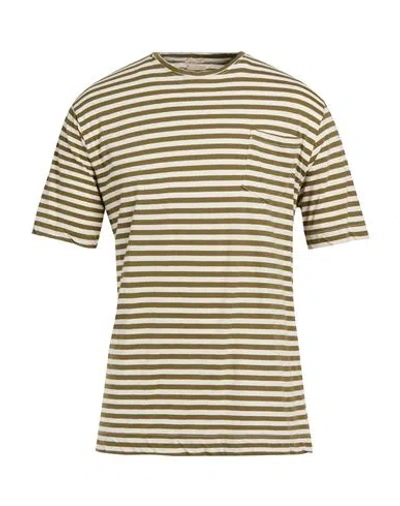 Massimo Alba Man T-shirt Sage Green Size Xl Cotton, Linen In Brown