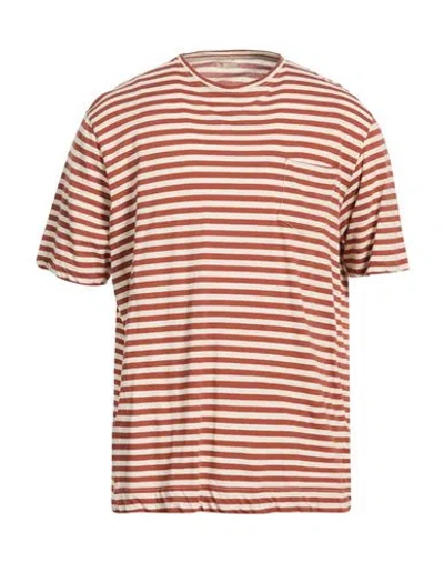 Massimo Alba Man T-shirt Tan Size Xl Cotton, Linen In Brown