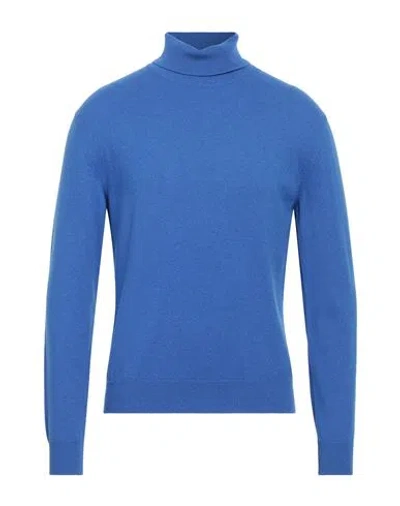 Massimo Alba Man Turtleneck Azure Size S Cashmere In Blue