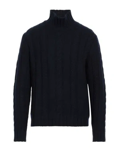 Massimo Alba Man Turtleneck Midnight Blue Size M Wool, Cashmere In Black