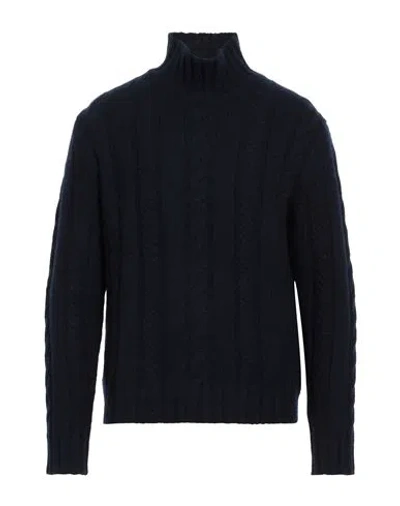 Massimo Alba Man Turtleneck Midnight Blue Size M Wool, Cashmere In Blue