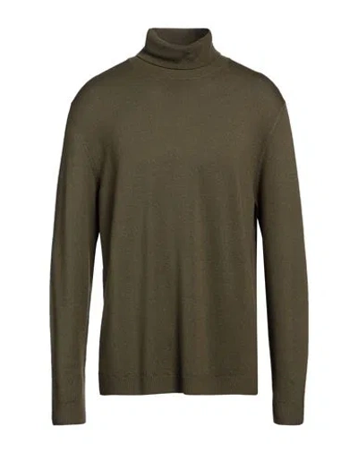 Massimo Alba Man Turtleneck Military Green Size Xl Wool In Military Green