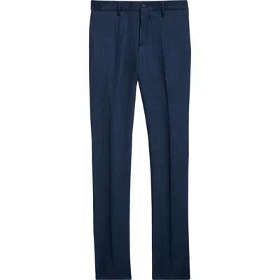 Massimo Alba Mauko Linen Dress Trousers In Blue