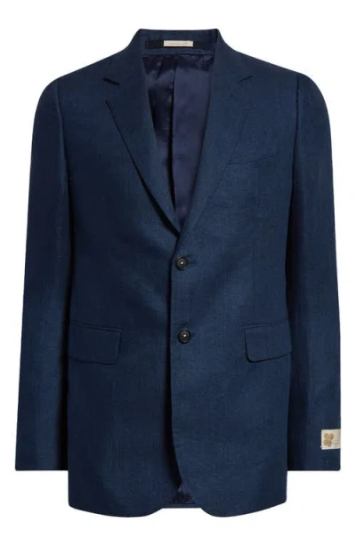 Massimo Alba Memphis Linen Blazer In Blue