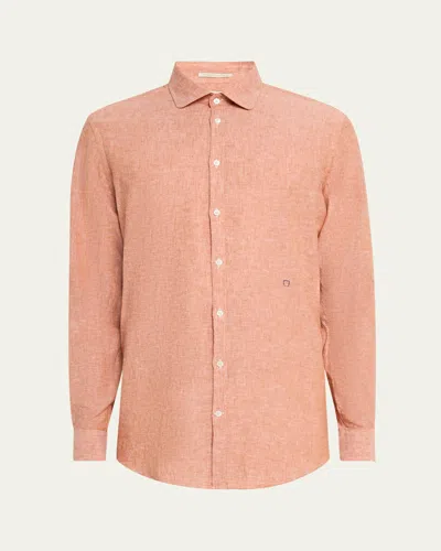 Massimo Alba Men's Canary Linen And Cotton Sport Shirt In Russet
