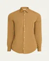 Massimo Alba Men's Canary Micro-check Button-down Shirt In Nude