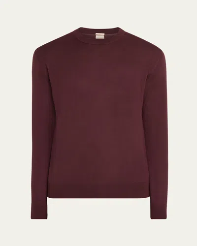 Massimo Alba Men's Cashmere Stocking Stitch Crewneck Sweater In Blue Parrot