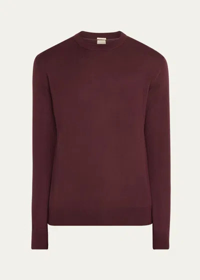 Massimo Alba Men's Cashmere Stocking Stitch Crewneck Sweater In Mosto