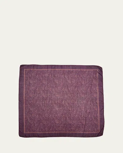 Massimo Alba Men's Cashmere-silk Paisley Handkerchief In Purple