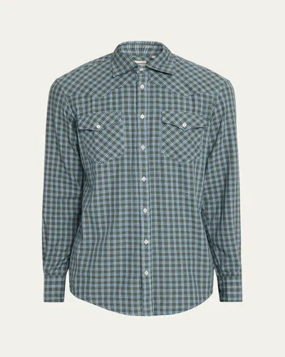 Massimo Alba Men's Check Cotton Arizona Shirt In Blue