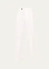 Massimo Alba Men's Cotton-linen Flat-front Trousers In Bianco