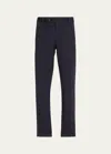 Massimo Alba Men's Cotton-linen Flat-front Trousers In Blu