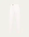 Massimo Alba Men's Cotton-linen Flat-front Trousers In White