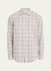 Massimo Alba Men's Cotton Macro-check Sport Shirt In Calce