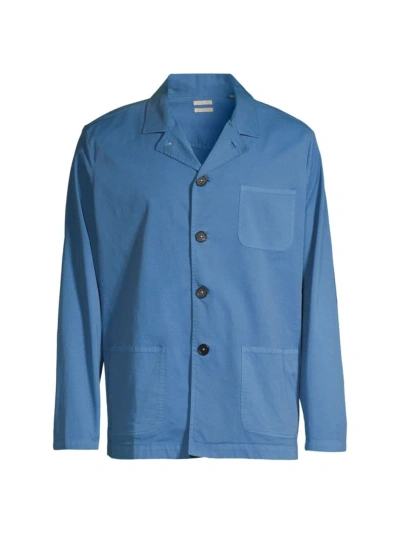 Massimo Alba Men's Florida Cotton-blend Shirt Jacket In Cerulean