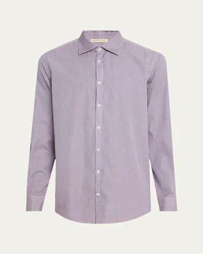Massimo Alba Men's Genova Cotton Mini-stripe Sport Shirt In U376-soft Pink