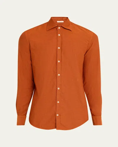 Massimo Alba Men's Genova Cotton Oxford Button-down Shirt In Orange