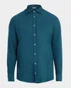 Massimo Alba Men's Genova Solid Sport Shirt In Blue