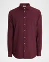 Massimo Alba Striped Cotton Shirt In Burgundy