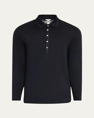 Massimo Alba Men's Linen-cotton Jersey Polo Shirt In U501-blu