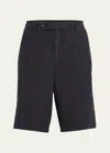 Massimo Alba Men's Linen Pleated Bermuda Shorts In Black