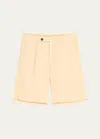 Massimo Alba Men's Linen Pleated Bermuda Shorts In Summer Sand