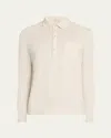 Massimo Alba Men's Pique Cotton And Cashmere Long-sleeve Polo Shirt In Neutral