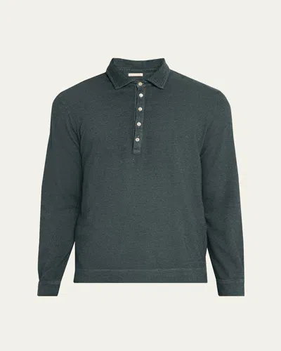 Massimo Alba Men's Raya Cotton-cashmere Long-sleeve Polo Shirt In Multi