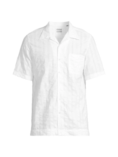 Massimo Alba Men's Venice Jacquard Camp Shirt In Bianco